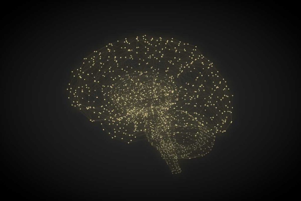 Darstellung eines Gehirns aus Synapsen